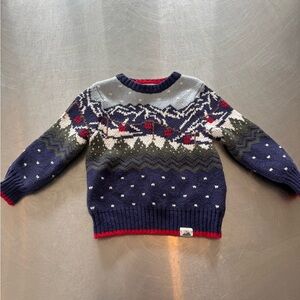 Hanna Andersson Red and Navy Knit Sweater
